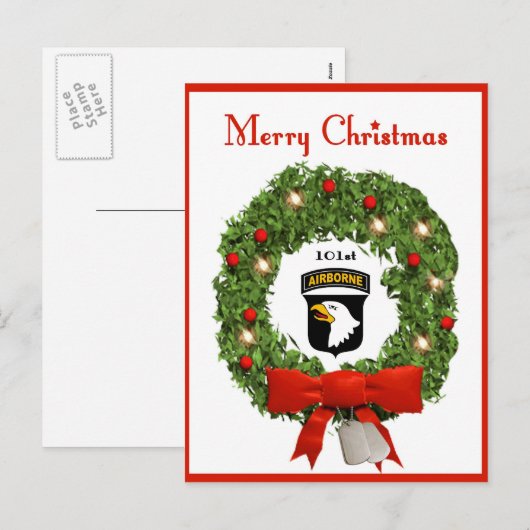 101st Airborne Military Christmas Briefkaart (Voorkant / Achterkant)