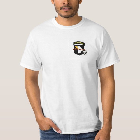101st Airborne Recondo White T-Shirt (Voorkant)