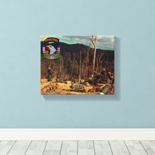 101st Airborne Screaming Eagles Canvas Print (Insitu (Houten vloer))