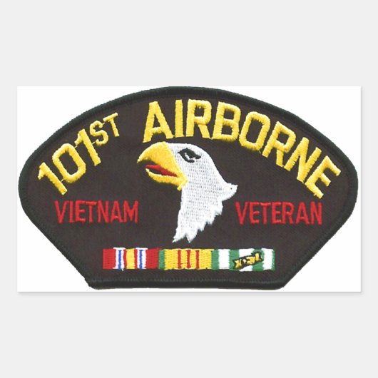 101st Airborne Vietnam Veteraan Rechthoekige Sticker (Voorkant)