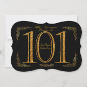 101st, Verjaardagsfeest 101st, Gatsby, zwart & gou Kaart (Voorkant)