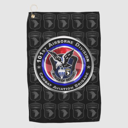 101ste Luchtlandingsdivisie Combat Aviation Brigad Golfhanddoek (Voorkant)