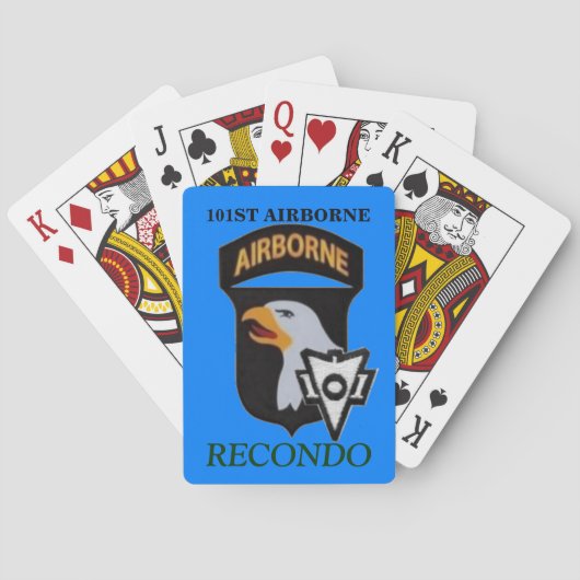 101STE RECONDO-KAARTEN VOOR LUCHTVAARTUIGEN POKERKAARTEN (Achterkant)