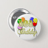 101ste verjaardag met ballonnen ronde button 5,7 cm (Voorkant /achterkant)