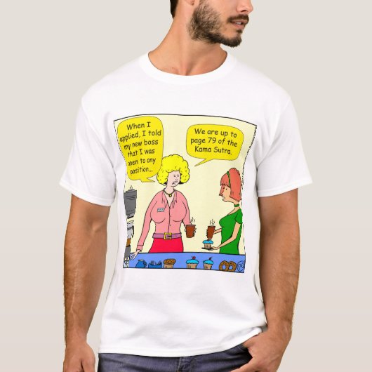 1029 79 posities van Kama Sutra cartoon T-shirt (Voorkant)