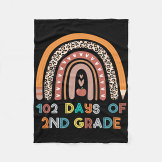 102 Dag van de 2e klas regenboog 100 dagen School Fleece Deken