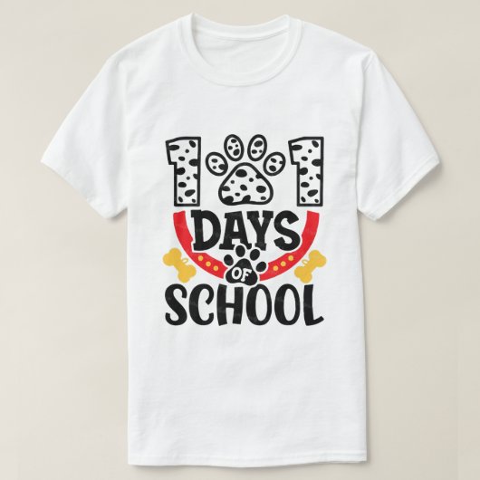 102 dagen school vandaag 100 dagen slimmer dalmati t-shirt (Design voorkant)