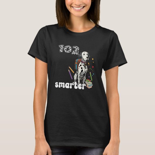 102 Days Smarter Dalmatian Dog 102 Day Of School K T-shirt (Voorkant)