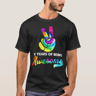 102 jaar Geweldige Tie Dye Birthday zijn T-shirt