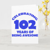 102 jaar oud verjaardagsdesign kaart (Gele Bloem)