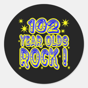 102 jaar oude rock! (Blauwe) Sticker