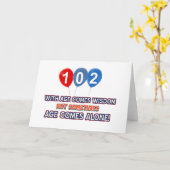 102 jaar oude wijsheid design kaart (Gele Bloem)