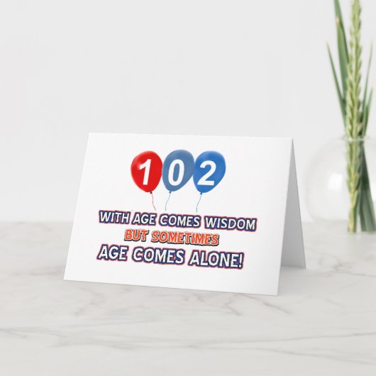 102 jaar oude wijsheid design kaart (Voorkant)