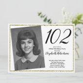 102e aangepaste foto wit en goud kaart (Staand voorkant)