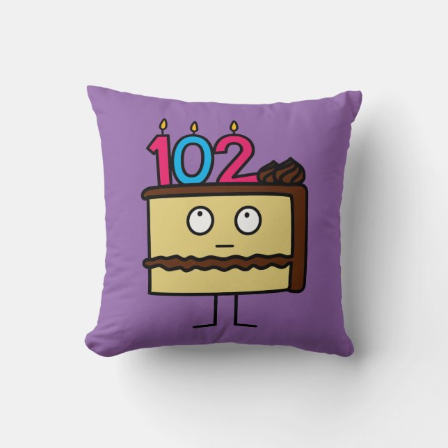 102e Birthday Cake met kaarsen Kussen (Voorkant)