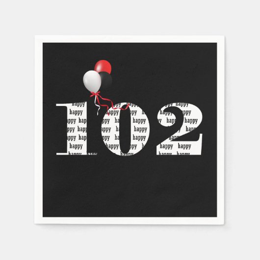 102e Birthday party ballonnen Servet (Voorkant)
