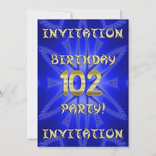 102e uitnodiging van Birthday (Voorkant)