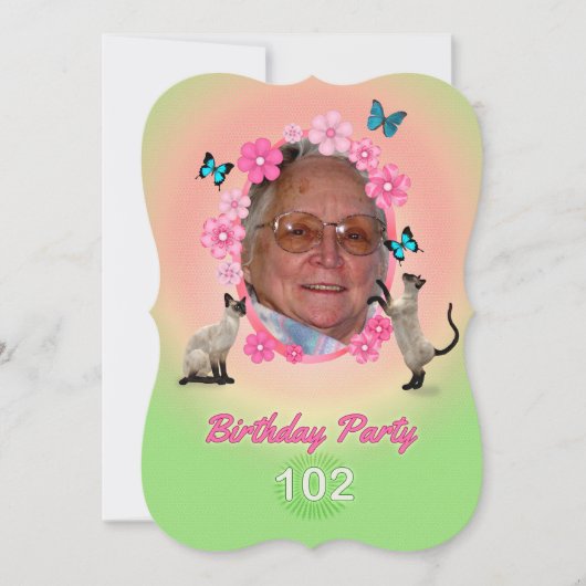 102e uitnodiging van de Birthday Party (Voorkant)
