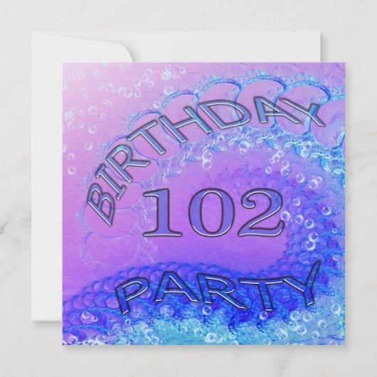 102e uitnodiging van de partij van Birthday, Abstr (Voorkant)