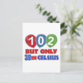 102e verjaardag design briefkaart (Staand voorkant)