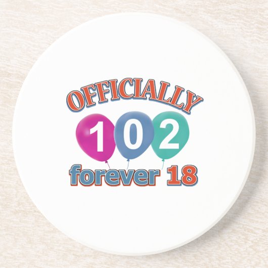 102e verjaardag design zandsteen onderzetter (Voorkant)