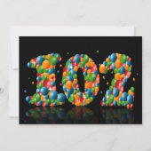 102e verjaardag, met bubbels en ballen kaart (Voorkant)