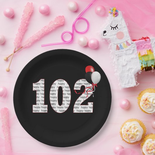 102e verjaardag op zwart Bord (Feest)