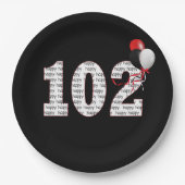 102e verjaardag op zwart Bord (Voorkant)