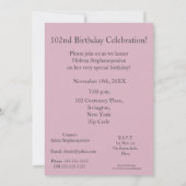 102e verjaardag Partij - Roze Rose Bouquet Kaart (Achterkant)