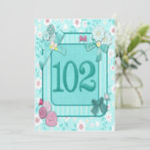 102e verjaardag uitnodiging (Staand voorkant)