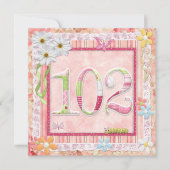 102e verjaardagsfeeststijl kaart (Voorkant)