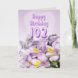 102e Verjaardagskaart met alstromeria leliebloemen Kaart