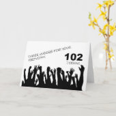 102e Verjaardagskaart met juichende zwaaiende meni Kaart (Gele Bloem)