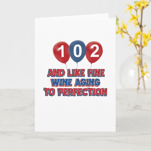 102ste verjaardagsdesign kaart (Gele Bloem)