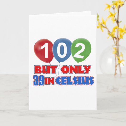 102ste verjaardagsdesign kaart (Gele Bloem)