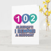 102ste verjaardagsdesign kaart (Gele Bloem)