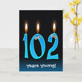 102ste verjaardagskaarsen op zwarte kaart (Gele Bloem)