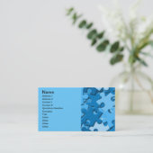 103005-puzzel donkerlicht blauw puzzel puzzelstuk visitekaartje (Staand voorkant)