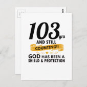 103 jaar en nog steeds jarig briefkaart (Voorkant / Achterkant)