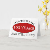 103 jaar oud verjaardagsdesign kaart (Gele Bloem)