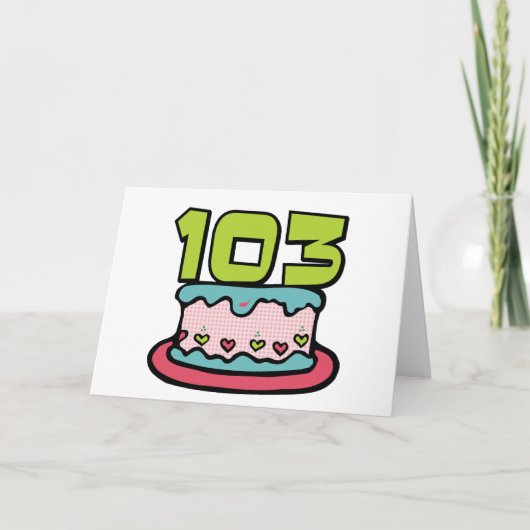 103 jaar oude Birthday Cake Kaart (Voorkant)