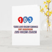 103 jaar oude wijsheid design kaart (Gele Bloem)