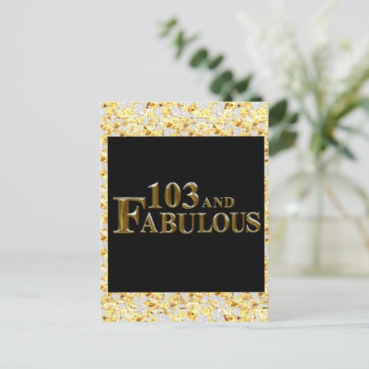 103 Verjaardag Briefkaart (Staand voorkant)