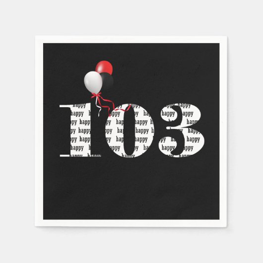 103e Birthday party ballonnen Servet (Voorkant)
