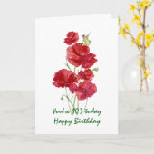 103e Birthday Waterverf Red Poppy Hummingbird Kaart (Gele Bloem)
