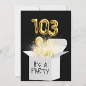 103e goudballonnen in witte doos kaart (Voorkant)