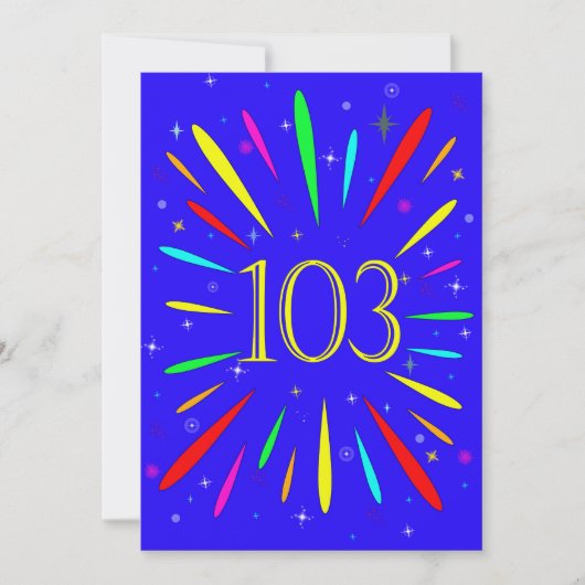 103e uitnodiging van de verjaardag (Voorkant)