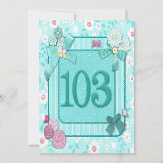 103e uitnodiging voor verjaardagsfeest (Voorkant)