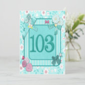 103e uitnodiging voor verjaardagsfeest (Staand voorkant)