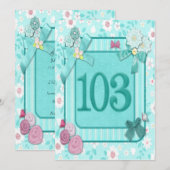 103e uitnodiging voor verjaardagsfeest (Voorkant / Achterkant)